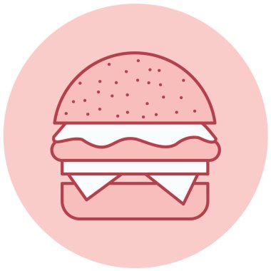 Hamburger modern ikon vektör illüstrasyonu 