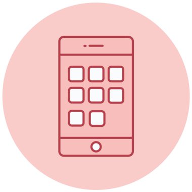 Cep telefonu. Web simgesi basit illüstrasyon