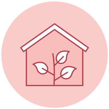 Eko evi. Web simgesi basit illüstrasyon 