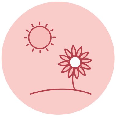 Çiçek. Web simgesi basit illüstrasyon