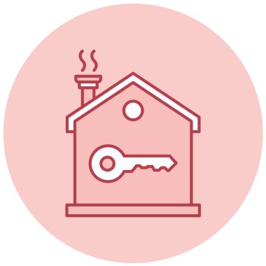 Ev kilidi. Web simgesi basit illüstrasyon