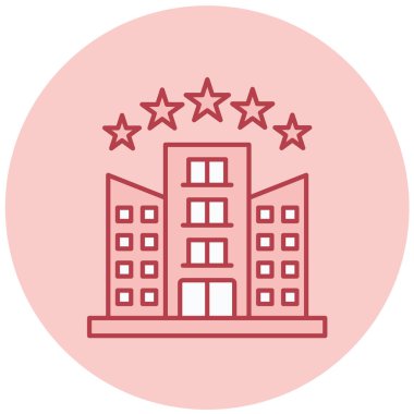 Otelde. Web simgesi basit illüstrasyon