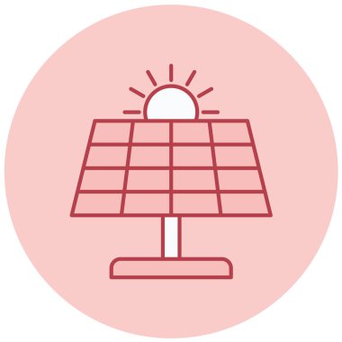 Güneş enerjisi vektör simgesi modern basit ve minimalist sembol