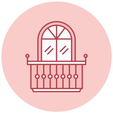 Balkon. Web simgesi basit illüstrasyon