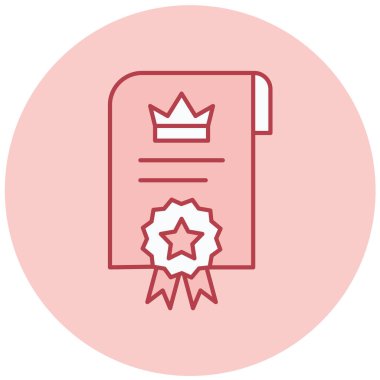 Sertifika. Web simgesi basit illüstrasyon