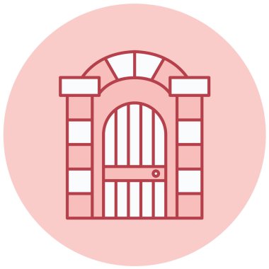 Bina. Web simgesi basit illüstrasyon