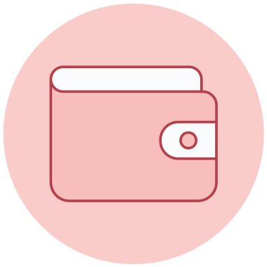 Cüzdan. Web simgesi basit illüstrasyon