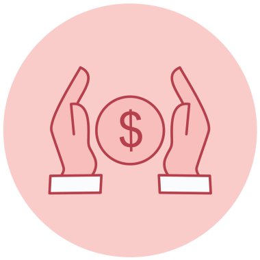 Dolar. Web simgesi basit illüstrasyon