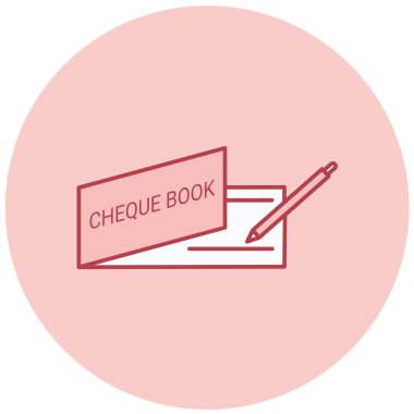 Çek defteri simgesinin vektör illüstrasyonu