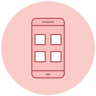 Cep telefonu. Web simgesi basit illüstrasyon