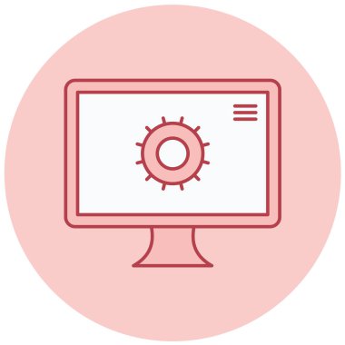 Bilgisayar. Web simgesi basit illüstrasyon