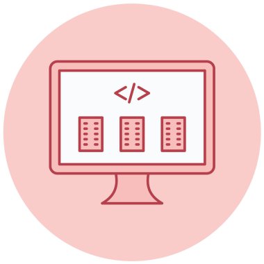 Kodlama. Web simgesi basit illüstrasyon