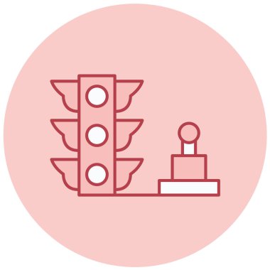 Trafik ışıkları düz vektör simgesi