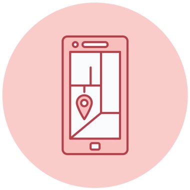 Cep telefonu konumu. Web simgesi 