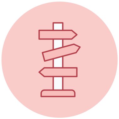 Yol. Web simgesi vektör illüstrasyonu