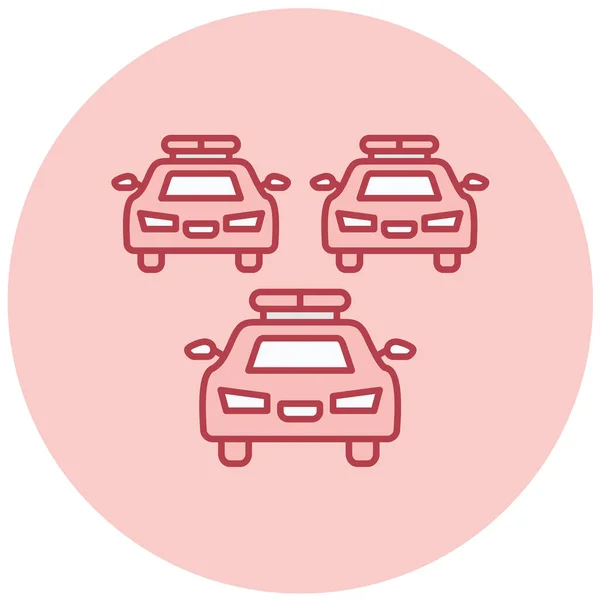 Police Cars Icon Vector Illustration — ストックベクタ