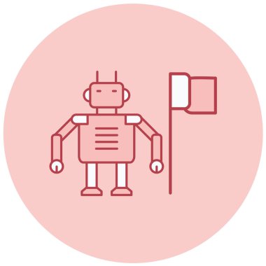 robot. Web simgesi basit illüstrasyon