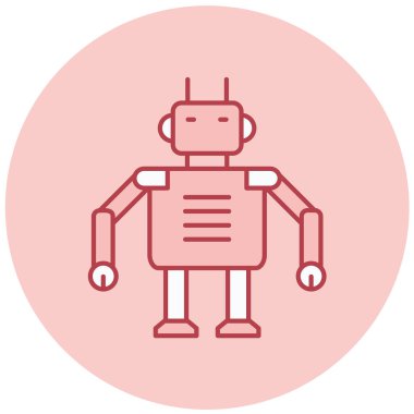 robot. Web simgesi basit illüstrasyon