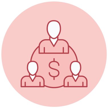 Dolar simgesi olan işadamları, vektör illüstrasyonu