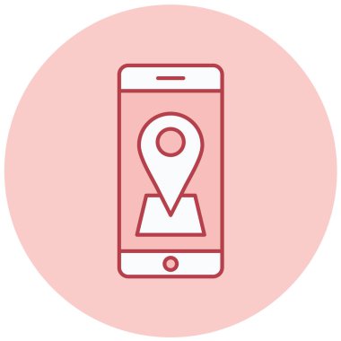 cep telefonu konumu simgesi, vektör illüstrasyonu