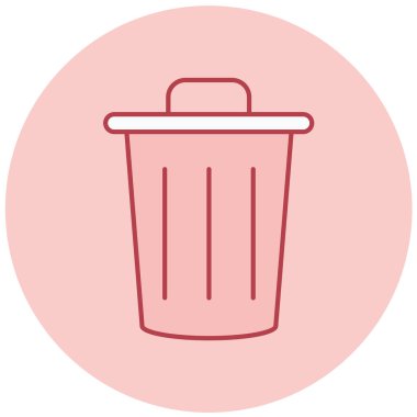 Çöp kutusu simgesi, vektör illüstrasyonu