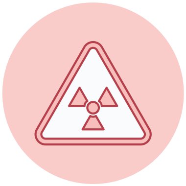 Kişisel ve ticari kullanım için nükleer tehlike simgesi...