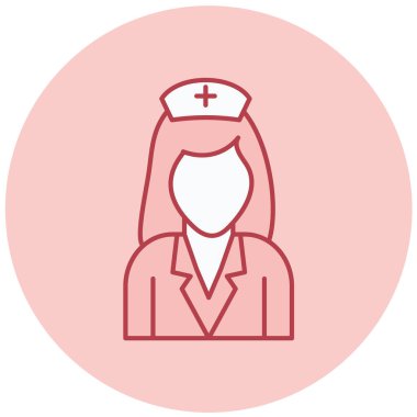 Hemşire hanım. Web simgesi basit illüstrasyon