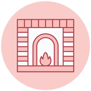 şömine modern simge vektör illüstrasyonu 