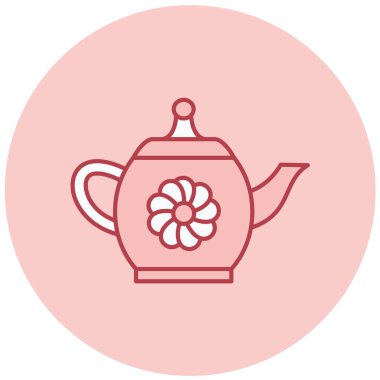 Çaydanlık. Web simgesi basit illüstrasyon