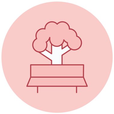 Ağaç simgesinin vektör illüstrasyonu