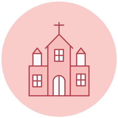 Kiliseye. Web simgesi basit illüstrasyon