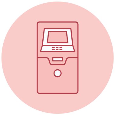ATM 'de. Web simgesi basit illüstrasyon