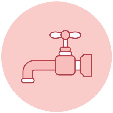 Su musluğu. Basit resimleme