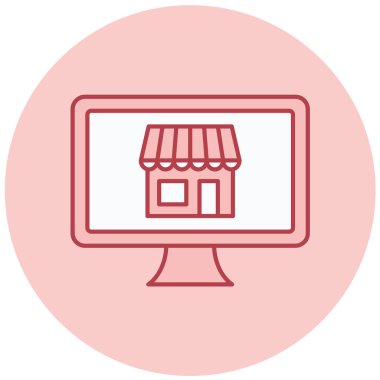 Dükkan. Web simgesi basit illüstrasyon