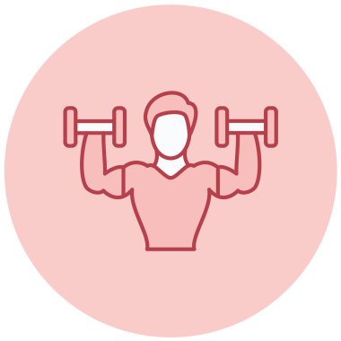 Ağırlık kaldırma. Web simgesi basit illüstrasyon