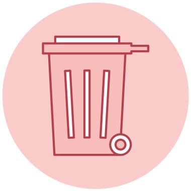 Çöp kutusu simgesi, vektör illüstrasyonu