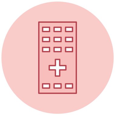 Hastane. Web simgesi basit illüstrasyon