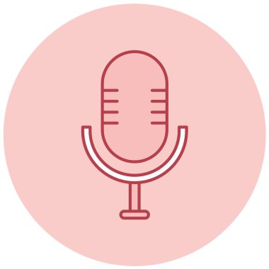 Mikrofon. Web simgesi basit illüstrasyon