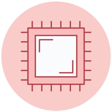 İşlemci. Web simgesi basit illüstrasyon