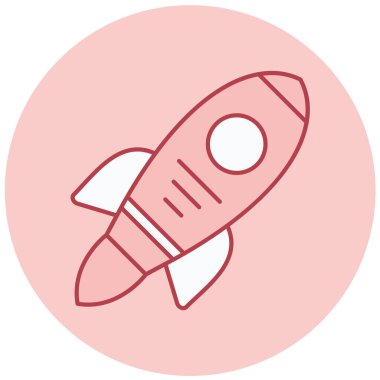 Roket. Web simgesi basit illüstrasyon