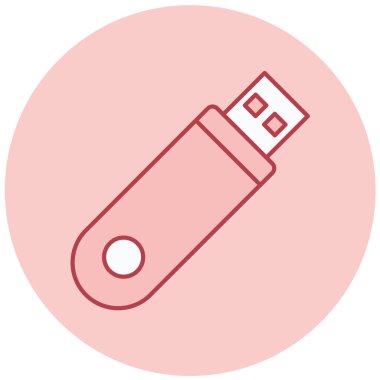 USB flash disk simgesi. Web tasarımı için basit hafıza kartı vektör simgeleri çizimi