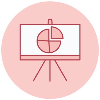 Sunum tahtası simgesi, vektör illüstrasyonu