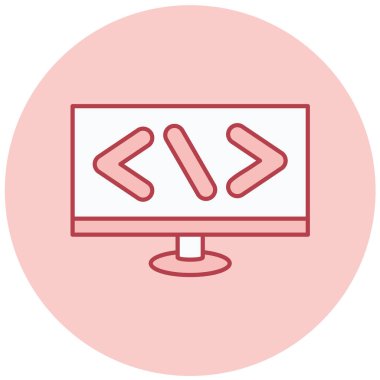 Kodlama. Web simgesi basit illüstrasyon