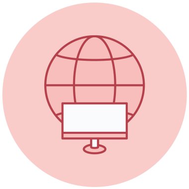 Küre. Web simgesi basit illüstrasyon