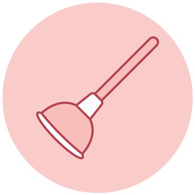 Bir süpürge simgesinin vektör illüstrasyonu