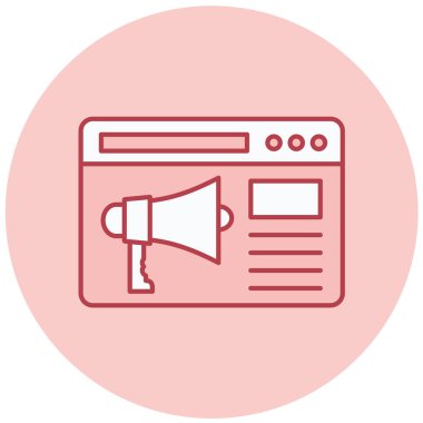 Megafon. Web simgesi basit illüstrasyon