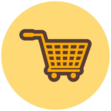 Alışveriş arabası. Basit resimleme