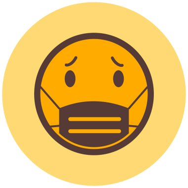 Yüz maskesi. Basit resimleme