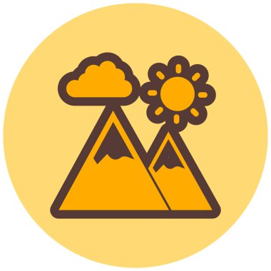 dağlar modern ikon vektör illüstrasyonu   