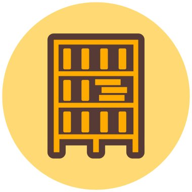 Kütüphane. Web simgesi basit illüstrasyon